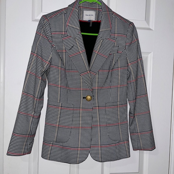 Court & Rowe Houndstooth Plaid Single Button Blazer - Picture 3 of 12